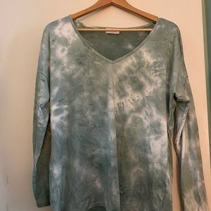 Pink Lily Green Tie Dye Top - Size Small NWOT